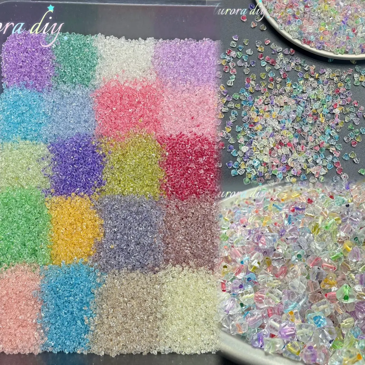 4mm faceted hearts mix