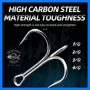Treble Hooks High Carbon - 10-Pack with Multiple Size Options for Fishing - Solid Welding and Laser Sharp Tips for Maximum Effectiveness - Durable and Reliable