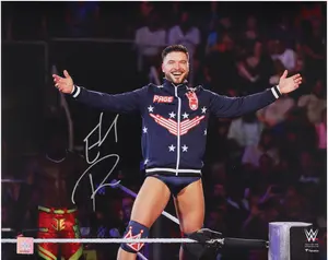 Ethan Page WWE Autographed 16" x 20" On The Ropes Arms Out Photograph - Fanatics Authentic Certified