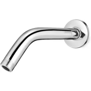 Shower Arm with Flange, 6 Inch Chrome Angle Extension Pipe, Adjustable Wall Mount Replacement for Fixed/Handheld Shower heads