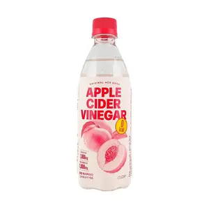 CLOOP Korean Zero Calorie Peach Apple Cider Vinegar Drink 500ml - Natural Fermented Beverage, 0 Sugar, 0 Fat, Refreshing & Digestive Aid