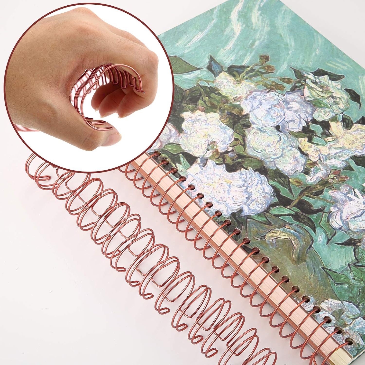 6 count Binding Wire  Loop Spines Double Loop Binding Wire 1 Inch Cinch Diameter 23 Holes for Teacher Student Document Notebook Making(Rose )