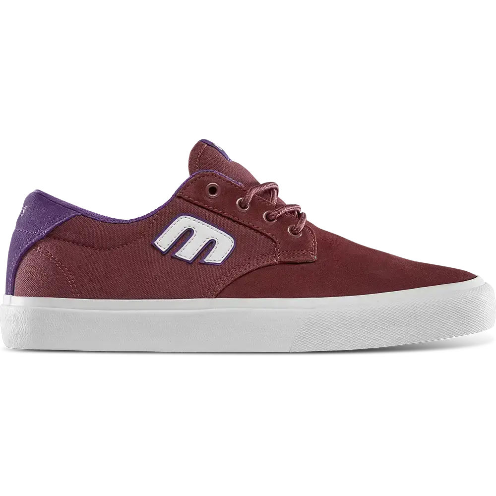 ETNIES Barge Plus Sports Skate Shoes - Maroon & Purple, STI Performance Level 2 Insole, Reinforced Force Shield Upper, Low-Top, Vulcan Construction, Round Toe, Lace-Up Casual Trainers, Laces, Low Top Shoes