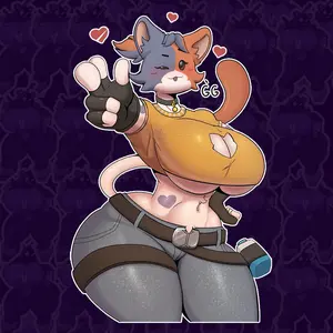 Anime Cat Girl Gamer Sticker – Cute Flirty Kitty Vinyl Decal for Laptop, Car, or Water Bottle – Gift for Anime and Furry Fans