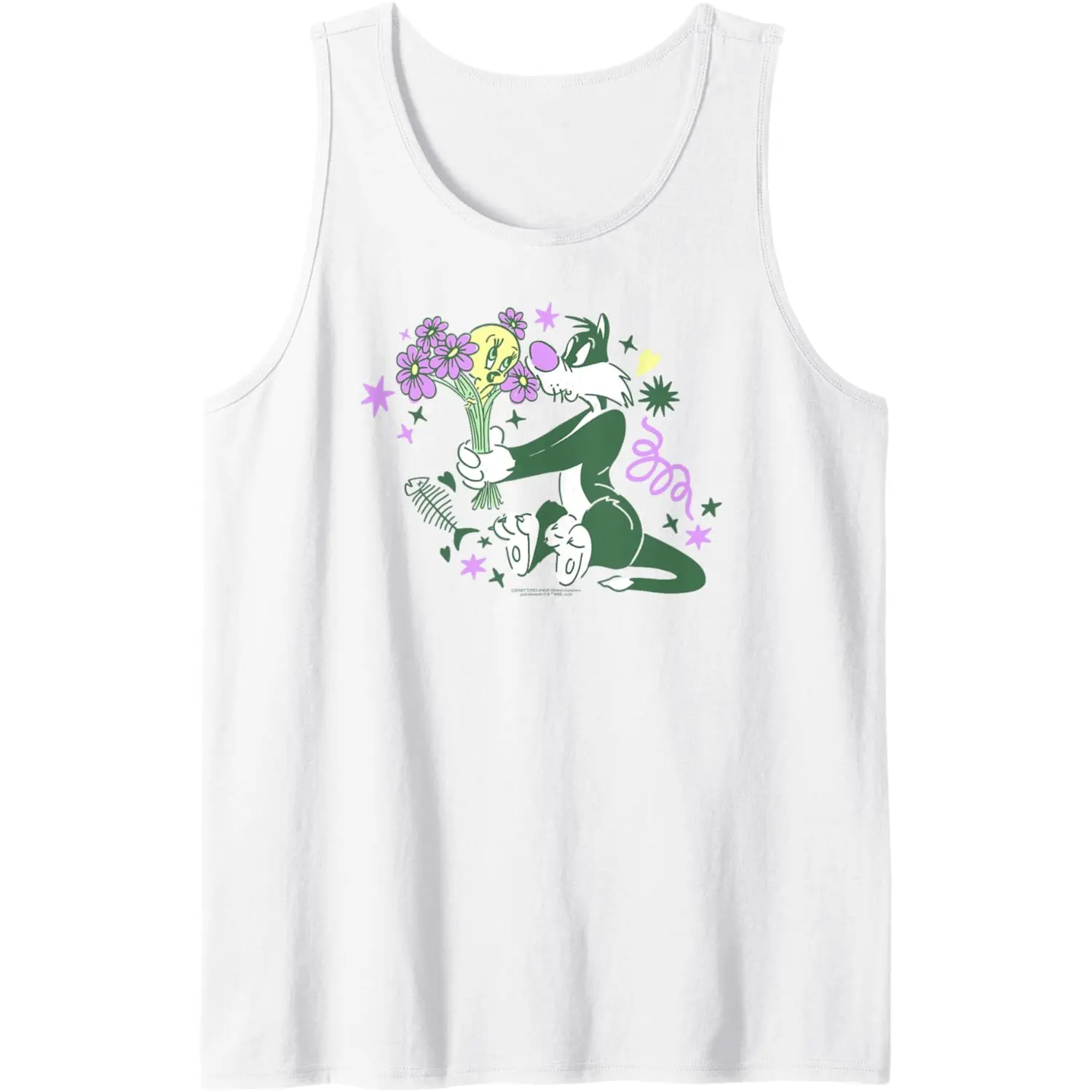 Looney Tunes Tweety and Green Sylvester Tank Top