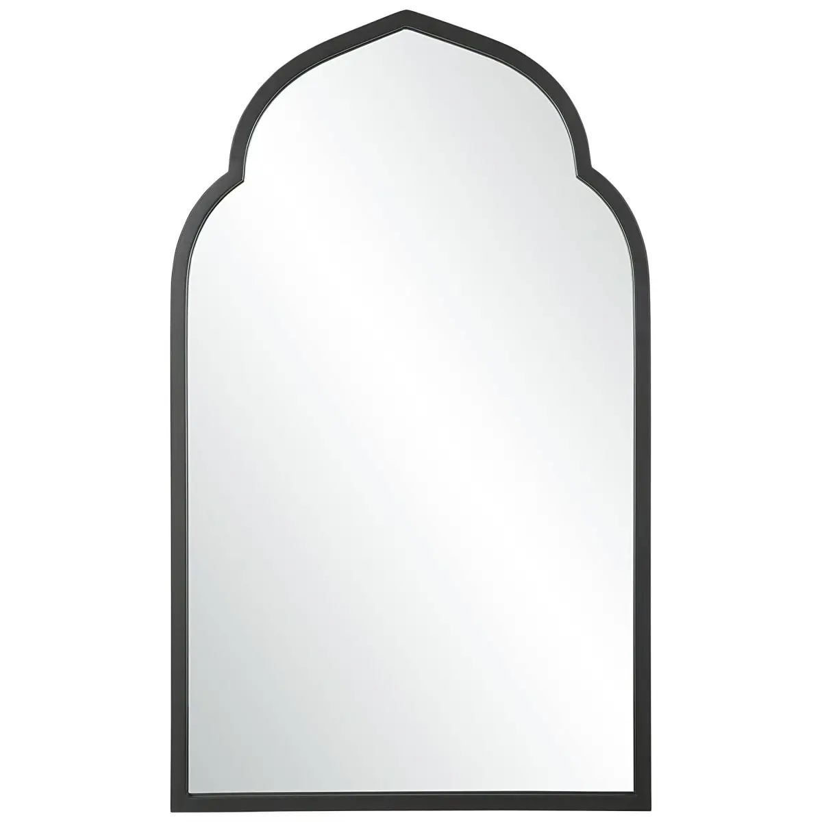 Kenitra Matte Black Moroccan Arch Wall Mirror - Iron and MDF Home Decor Accent for Room Styling