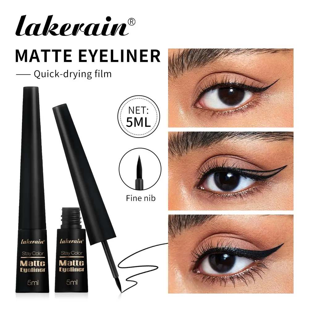 Matte Eyeliner Pen, Waterproof & Long-Lasting Liquid Eyeliner, Smudge-Proof & Stain-Resistant, Easy to Apply, Precise Eye Contour Drawing, Essential for Eye Makeup
