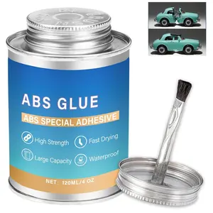 Super Glue for ABS,120ML ABS Glue with Brush, Clear Adhesive for Bonding ABS,AS,Rigid PVC,PS and Other Plastic,,Heat-Resistant