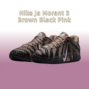 Nike Ja Morant 3 Basketball Shoes for Men Brown Black Pink HF2794-200 Comfortable and Durable