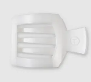 Coconut White Flat Square Teletie Hair Clip