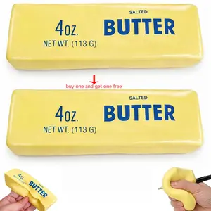 【buy one and get one free】Butter Squeezing Toy, Soft andNovel Toy, Resilient Sensory Toy, Helps Relax and Focus,Sensory Cheese Toy, Food-Themed Soft Butter Toy