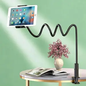 Adjustable Bedside Tablet Stand, Ipad Holder For Bed, Flexible Spiral Base, Multifunctional Extensible Lazy Space Design, Ideal for Reading & Relaxing