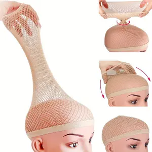 Women's Mesh Wig Cap Elastic Open Wig Cap for Long and Short Hair Exquisite Elastic Edge Delicate Mesh