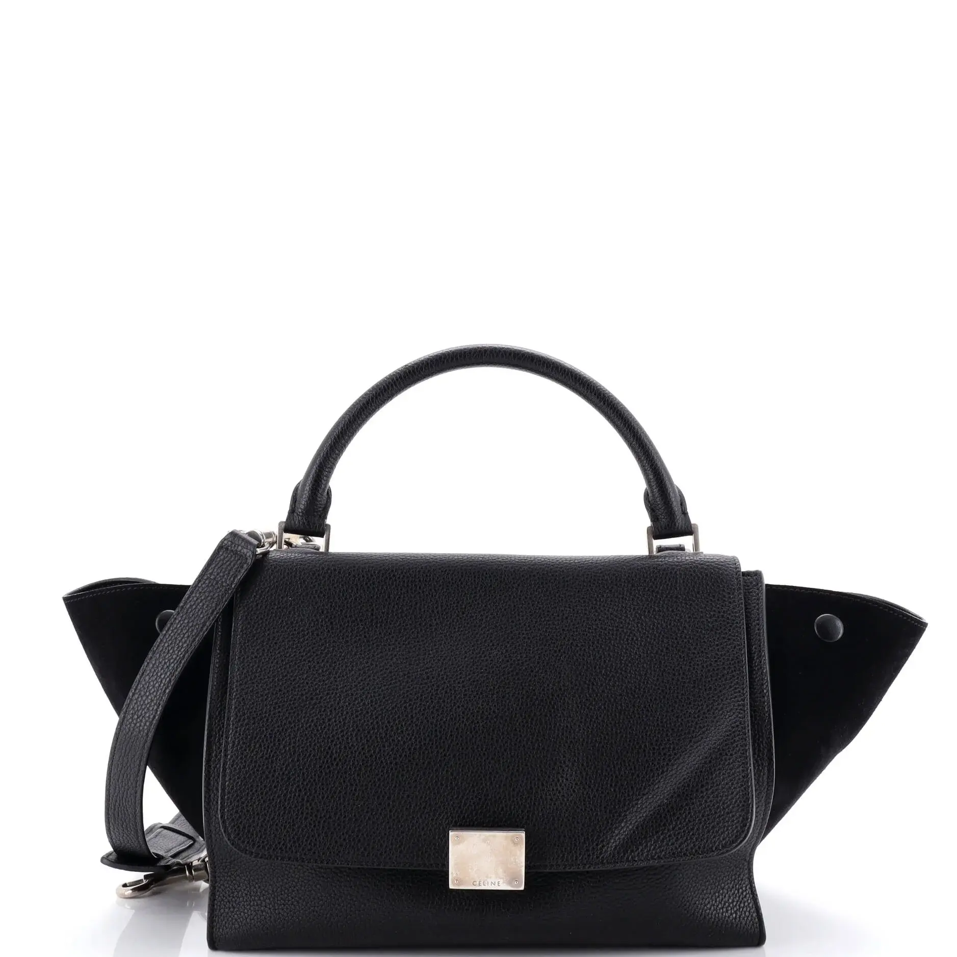 Pre-owned Celine Leather Top Handle Bags Tricolor Trapeze Bag Small by Rebag