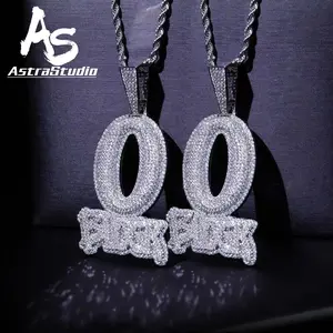 AstraStudio -  Iced Out O Block Letter Pendant Real Goldenen Plated Cubic Zirconia Micro Pave Men Women Hip Hop Jewelry Valentine's Day Gift for Men & Women & Boy & Girl Mothers' Day Gift #Springtok