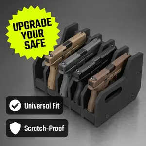 6-Slot Foam Pistol Rack, Upright Standing Gun Holder Organiser, Scratch-Proof Universal Storage Display Stand for Home Safe and Cabinet Organization