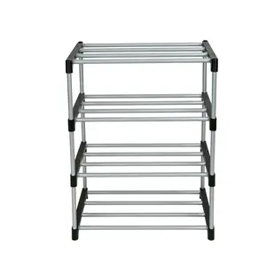 Stackable 4-Tier Shoe Rack – Sturdy Metal & Plastic Build