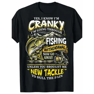 Plus-size Men's Outdoor Fishing T-shirt, Fun Fishing Quotes, Suitable for Outdoor Fishing, Fishing Gear, Gifts for Fishing Enthusiasts, Men's Gifts., PLUS SIZE