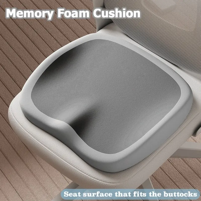 Thickened Memory Foam Deep Seat Cushion | Coccyx Relief Breathable Butt Lift Pad for Office & Student Padded Seat Cushion