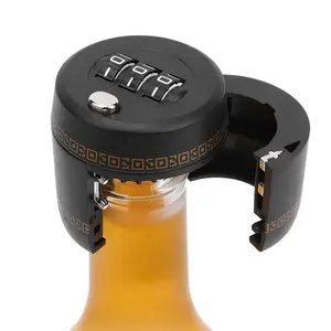 Password Lock Wine Bottle Lock, 3-Digit Numeric Password Wheel, Secure Anti-Theft Design, Ideal for Home & Office Use