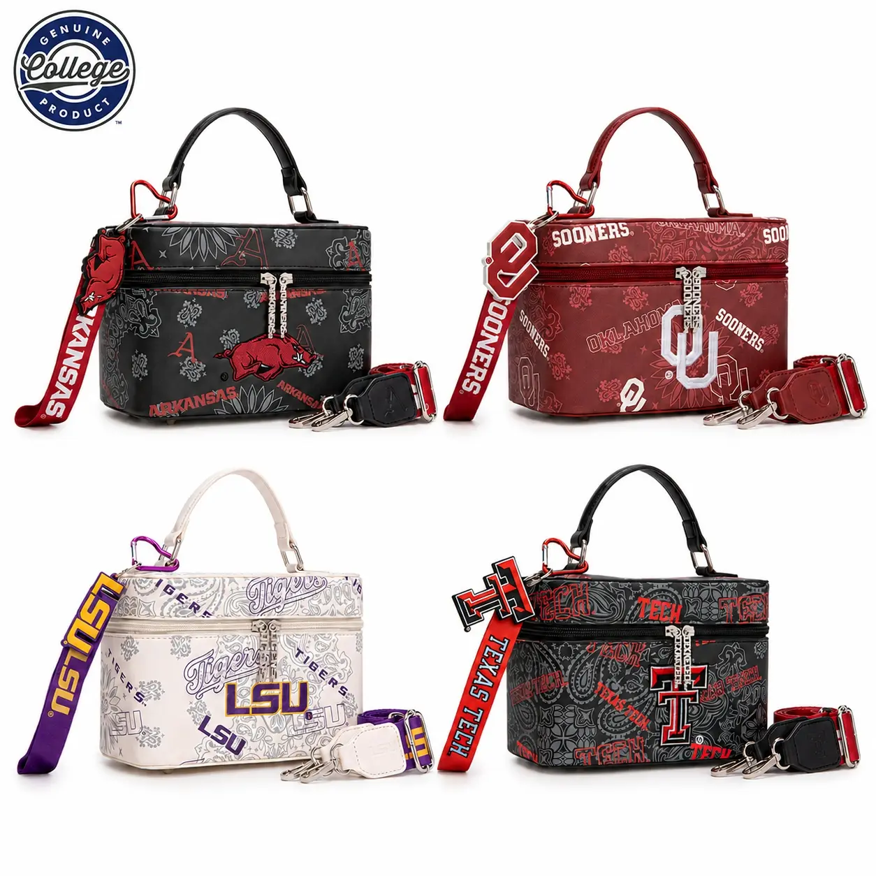 NCAA Makeup Bag for Women, Portable Cosmetic Bag, Large Capacity Travel Makeup Case Organizer for Girls Traveling,007