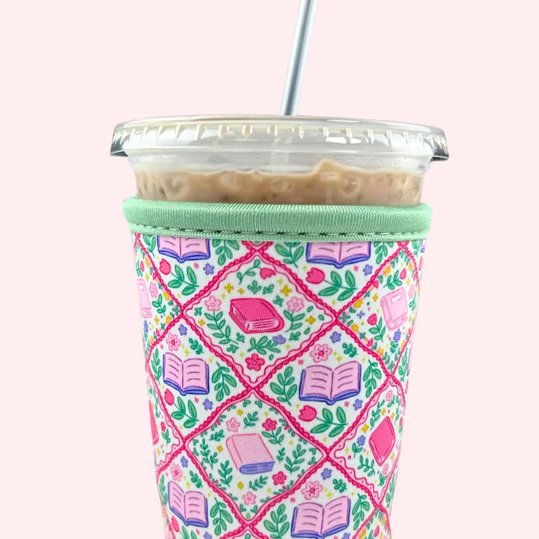 Booked & Busy Drink Sleeve, Fits 16-32oz Drinks, Reusable Coffee Sleeve, Bookish, Booktok