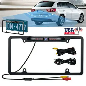 Backup Camera Rear Camera License Plate Camera HD Night Vision with 8 LEDs 170° Viewing Angle Waterproof Rear Back Up Camera