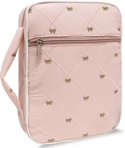 Bible Cover for Women, Large Quilted Case with Handle, Durable Bag and Carrying Case for Girls, Study Supplies Accessories, Christian Gift for Women