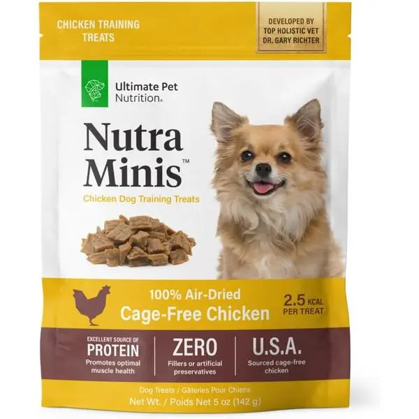 ULTIMATE PET NUTRITION Nutra Minis Dog Air-Dried Training Treats (5 oz) (Beef)