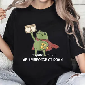 100%cotton We Reinforce At Dawn Funny Frog RBT ABA Behavior Therapist T-Shirt