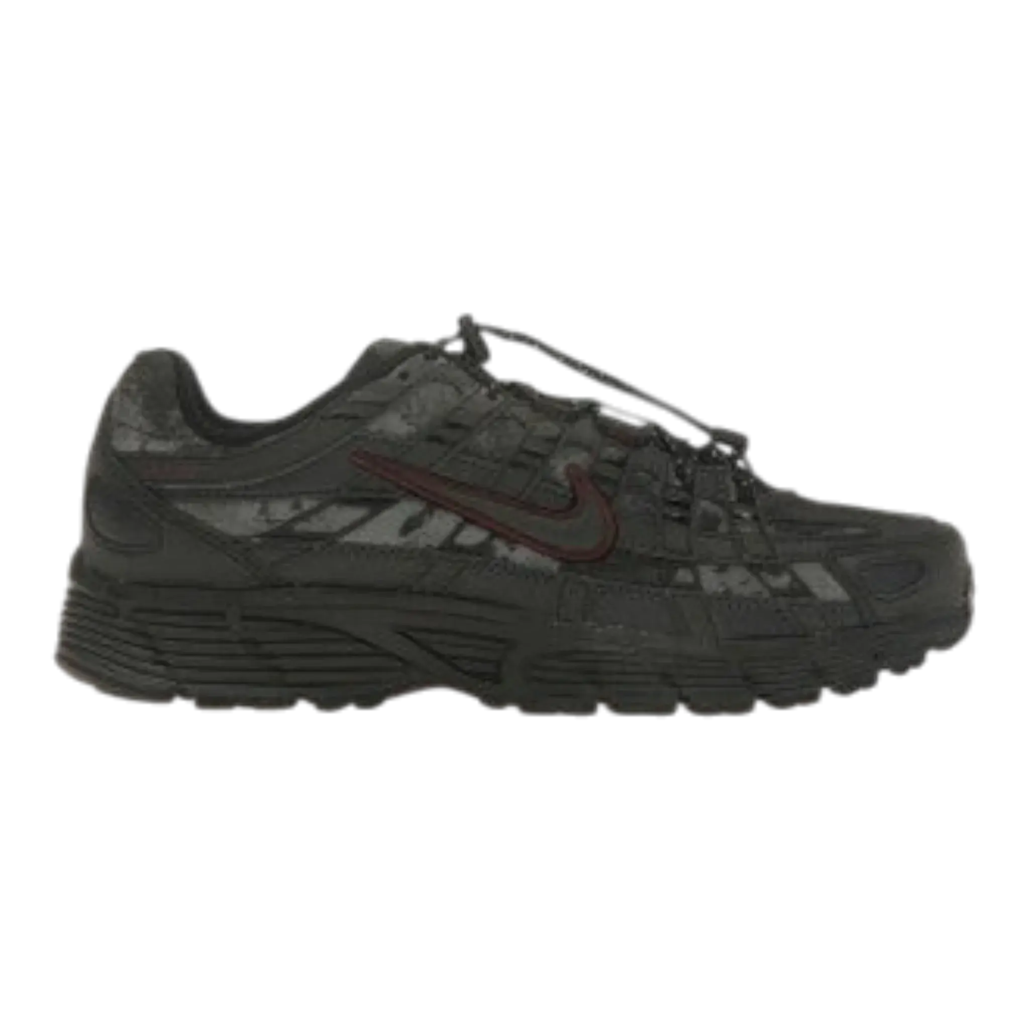 Nike P-6000 Sneaker in Black / Burgundy Mesh | Women's Low-Top