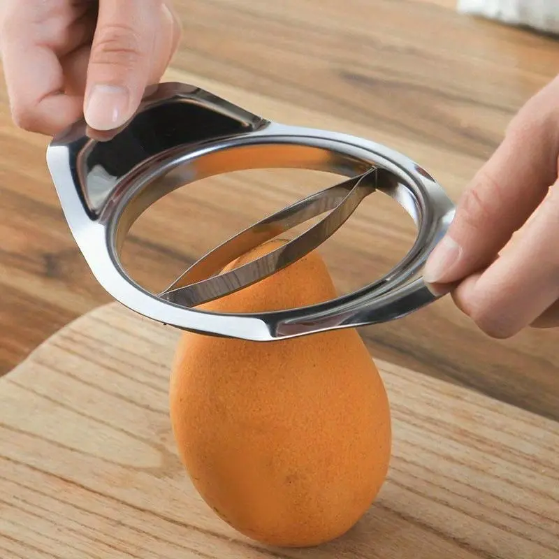 Stainless Steel Mango Splitter & Peeler Set with Corer, 1pc Fruit Utensils for Cutting Mangoes, Durable Kitchen Gadget, Easy to Clean, Rustproof, Solid Foundation