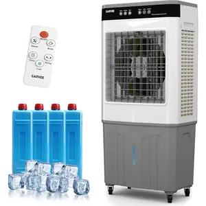 Evaporative Air Cooler, 3500 CFM Portable Swamp Cooler Fan with 11.6 Gal Water Tank, 3 Speeds, 120° Oscillation, Remote & Timer, Blows Cold Air for Home, Office, Workshop, Garage