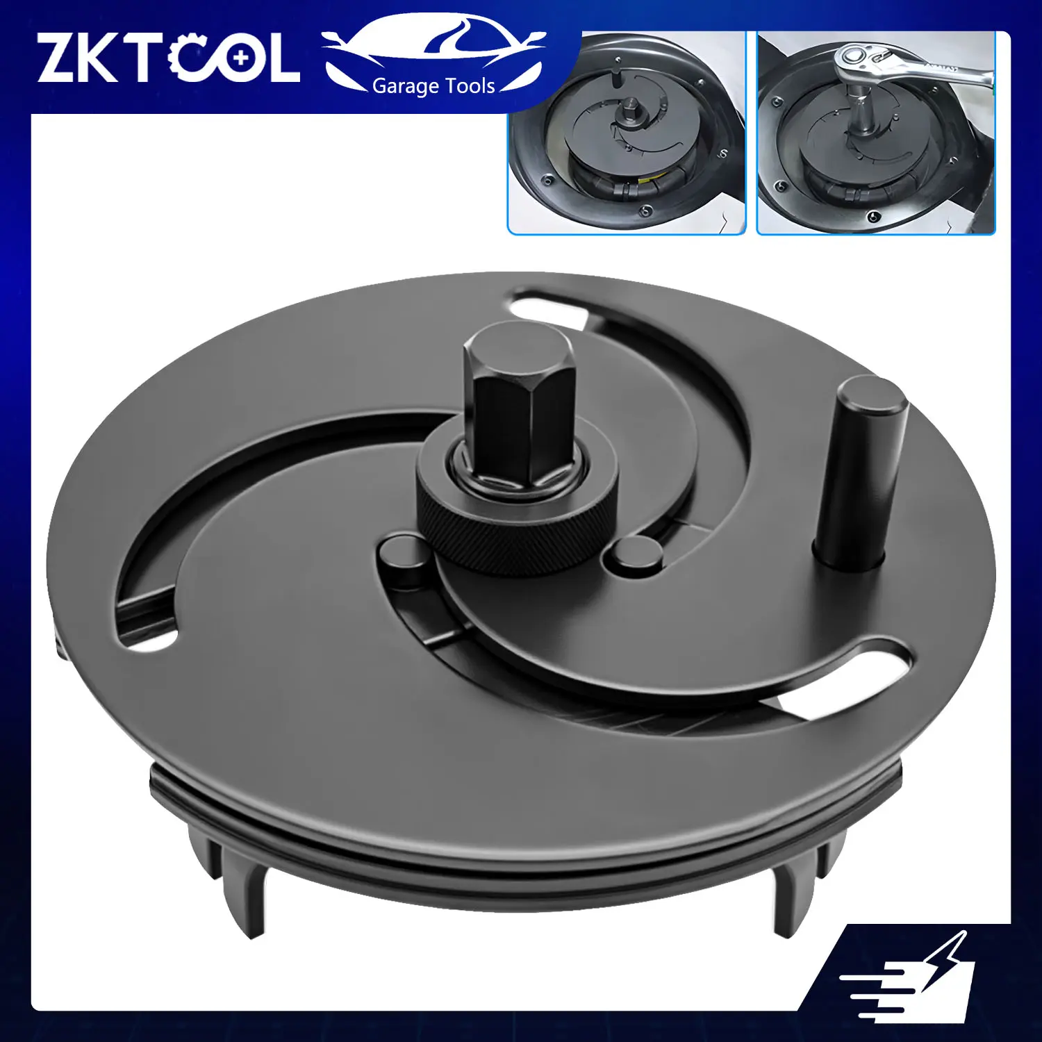 ZKTOOL Universal 3-Jaw Fuel Pump Removal Tool, 100-170mm Adjustable Fuel Tank Lock Ring Wrench, Fuel Gauge Tank Lid Cover Remover Spanner for Most Cars