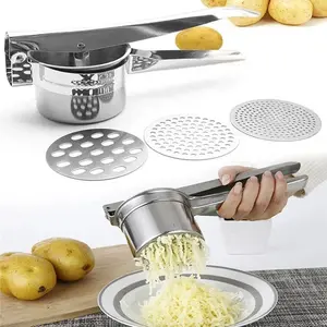 Masher RicerPress Mashed Potatoes Stainless Steel Crushing Puree Fruit Vegetable Squeezer Juicer Press