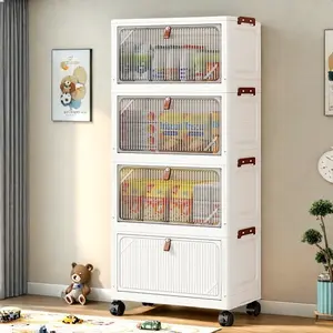 Baby Nursery Closet Storage Cabinet, Multi-Layer Bedside Table, Home Bedroom Organizer, No Installation Required, Modern Style