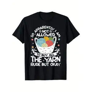 I Am not Allowed to Buy All the Yarn Crochet Knitting T-Shirt, Comfortable Outdoor, Casual Top Casual Summer Wear|Crew Neck Tshirt, men'S summer clothes, graphic tee 90s graphic tees t shirt for men men's t shirts funny graphic tee
