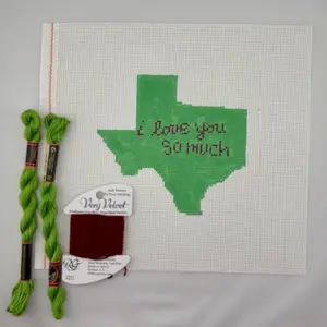 I love you so much Austin, Texas TX state logo mural Needlepoint Canvas