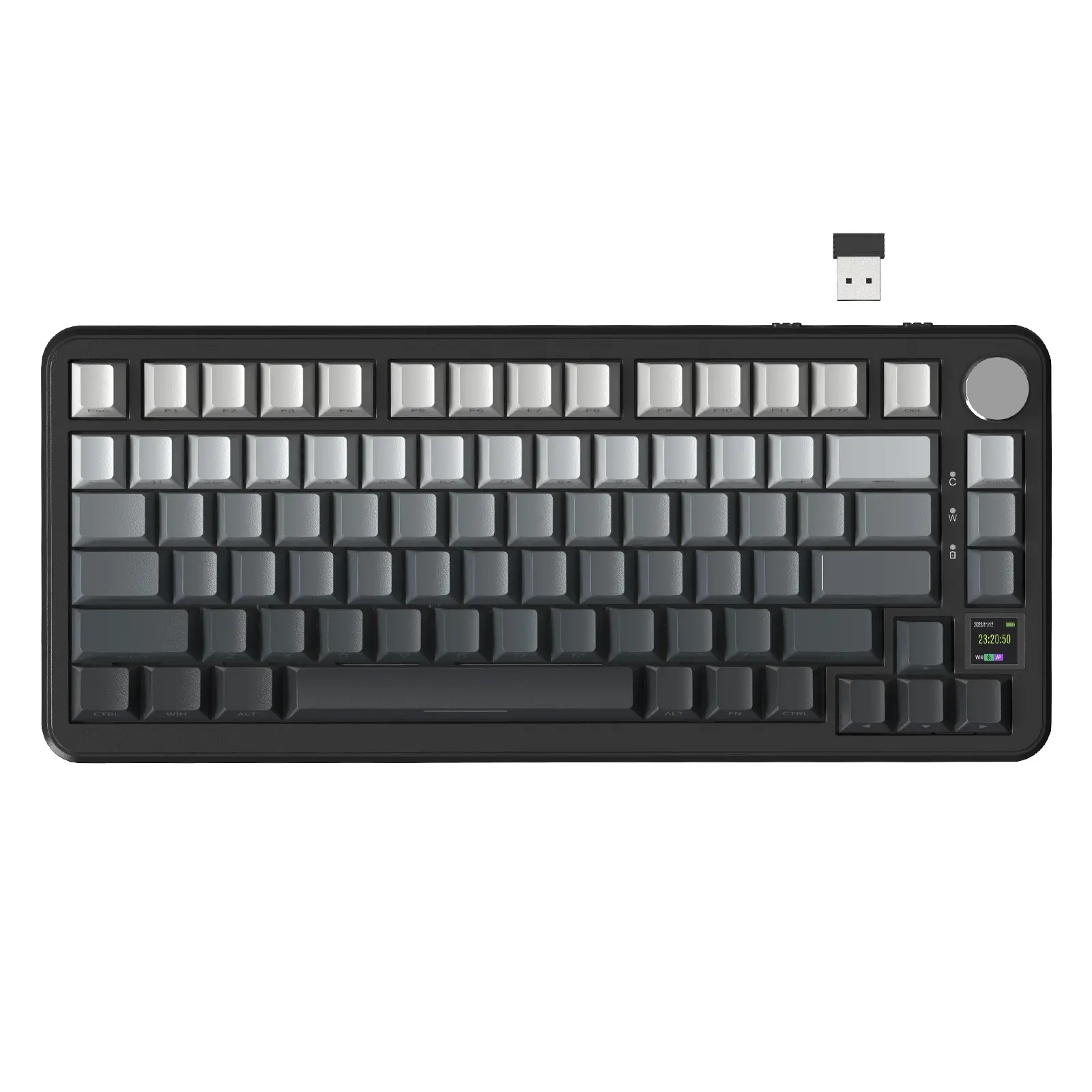 ATTACK SHARK X85 Pro Wireless Mechanical Pc Accessories Gaming USB Rechargeable Keyboard with TFT Screen & Knob Hot-Swappable BT5.1/2.4Ghz/USB-C RGB Backlit Gasket Mount Gradient Side-Print PBT Keycaps for Win/PC/MAC Hot Swappable Keyboards