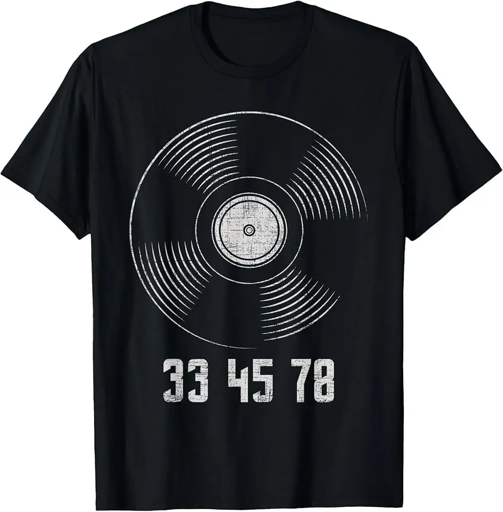 Vintage Vinyl Record Speeds 33 45 78 Graphic T-Shirt - Retro Music Apparel