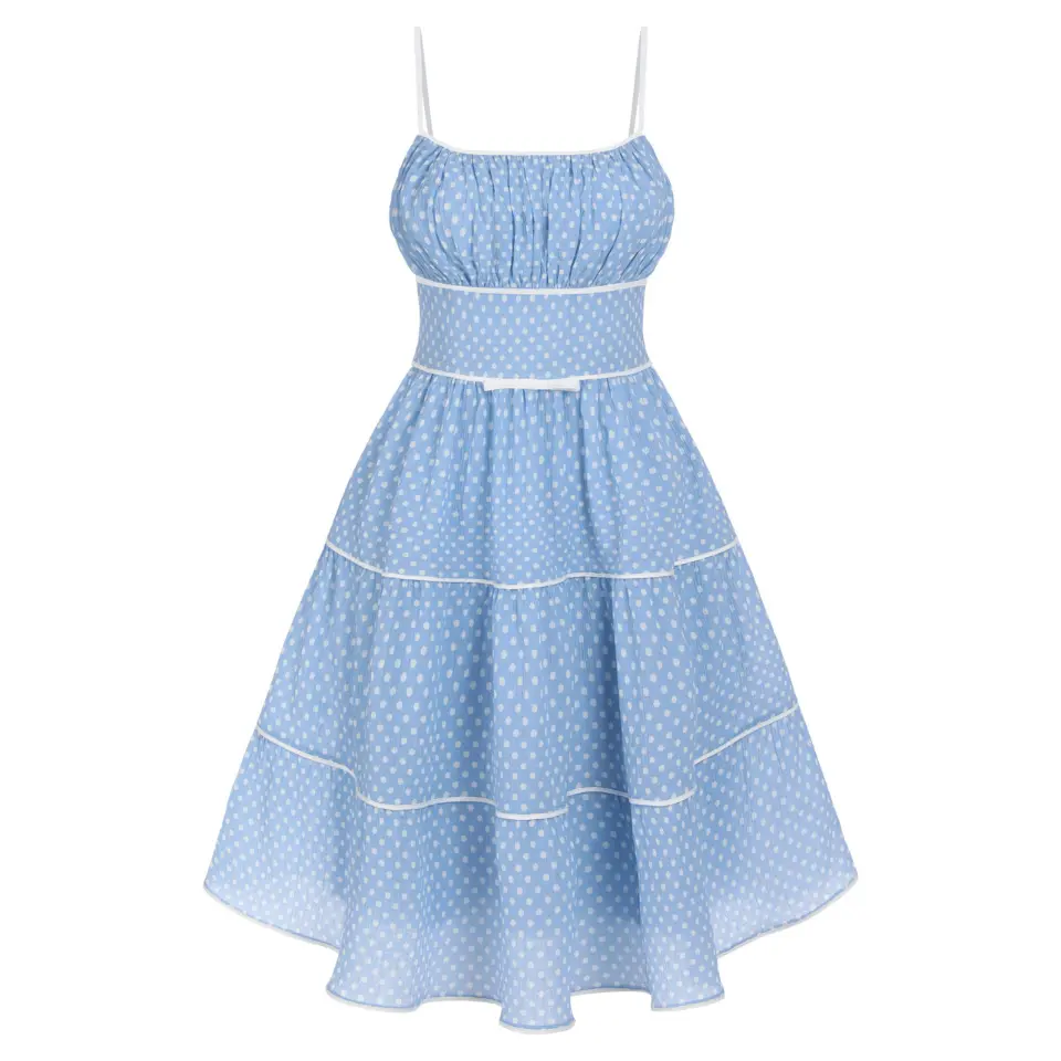 RETRO STAGE Women's 1950s Sky Blue Polka Dot Pattern Vintage Sleeveless Strap Swing Dress, Pleated Knee-Length, Marilyn Monroe Inspired Casual Womenswear - TikTok Shop RETRO STAGE Women's 1950s Sky Blue Polka Dot Pattern Vintage Sleeveless Strap Swing Dress, Pleated Knee-Length, Marilyn Monroe Inspired Casual Womenswear - TikTok Shop