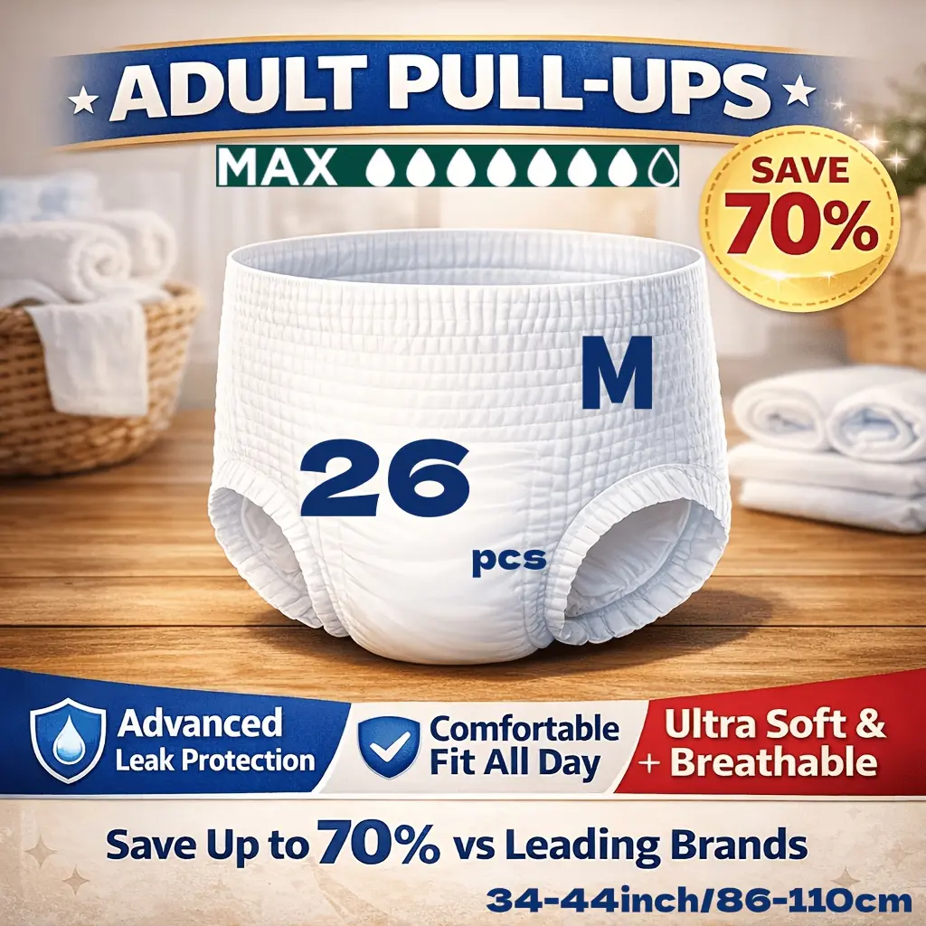 Adult Diapers for Men and Women, High Absorbency Incontinence Protection, Leak-Proof and Breathable, Soft Comfort Fit, Affordable Bulk Value Pack for Seniors, Nursing Homes and Care Facilities, 60-70 Percent Lower Cost Than Leading Brands