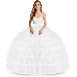 Full White Ball Gown Hoops Wedding Accessories Petticoat Underskirt Slips Quinceanera Gown for Wedding Dress