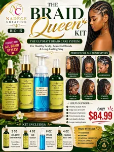 Nadège Creation Bio-15 Braid Queen Kit | Complete Braid Care System for Healthy Scalp, Growth & Shine