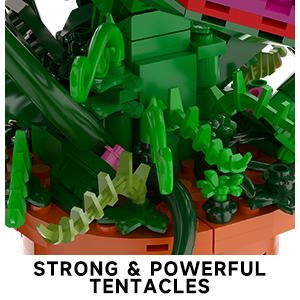 TENHORSES Audrey II Piranha Plant Building Blocks Kit 342 Pieces Compatible with Lego Sets Little Shop of Horrors Openable Mouth DIY Model for Kids Over 8 Years Old Halloween Gift