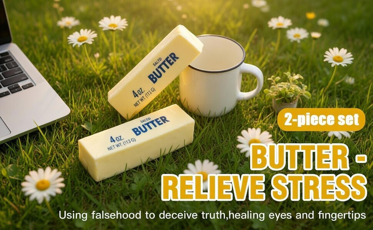 Butter stick squeeze toy, soft and non-toxic; stress-relief PU toy for adults and children; fun prank party game toy; Easter basket filler; Christmas and holiday gag gift