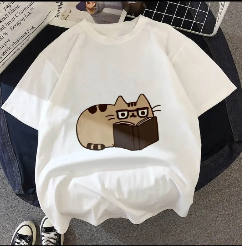 Pusheen Cat Print T-shirt