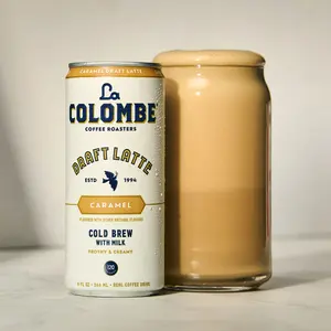 Caramel Draft Latte - Cold Brew Coffee Beverage with Natural Flavors & Real Milk Gluten-Free Kosher 100% Arabica Colombian Coffee