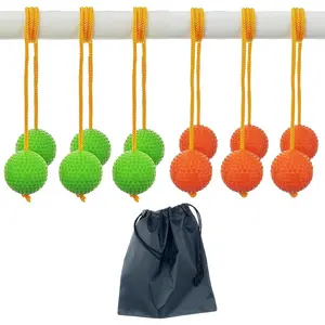 6 Pack Ladder Ball Replacement Balls with Storage Bag for Ladder Toss Match Orange Green