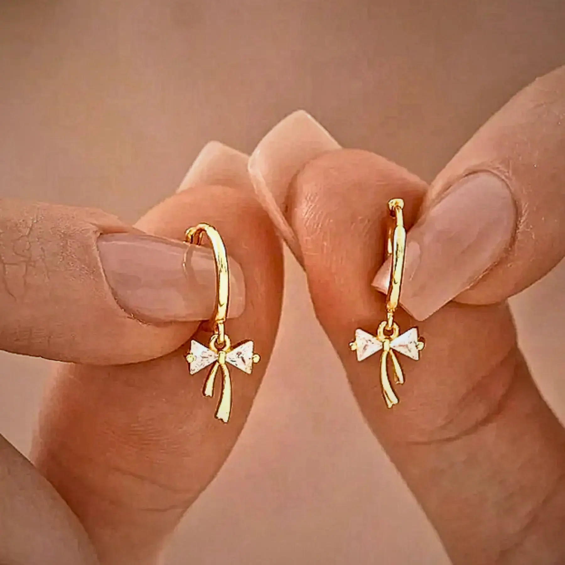 Women's Small Bow Drop Earrings, Cute Elegant Birthday & Christmas Gift